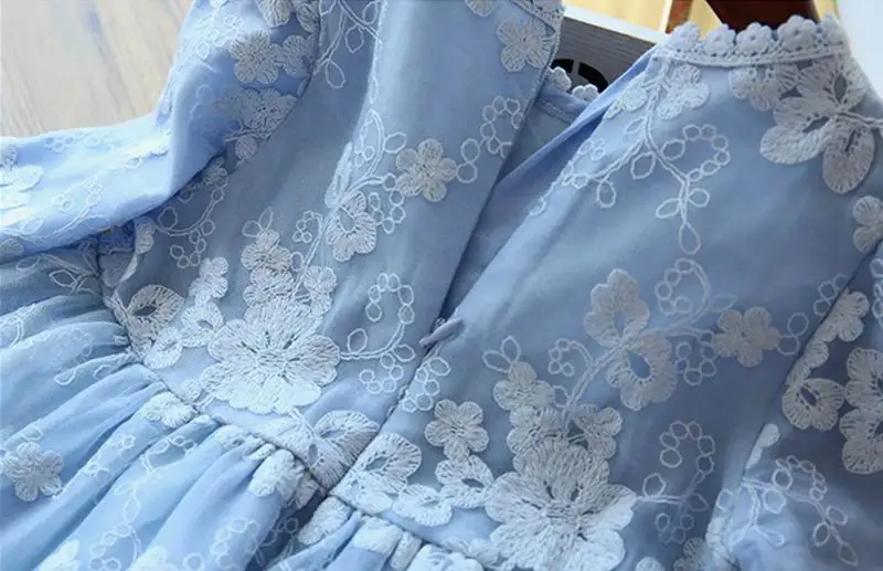 Кружевное платье для девочек весна 2020 новый стиль платья принцессы с