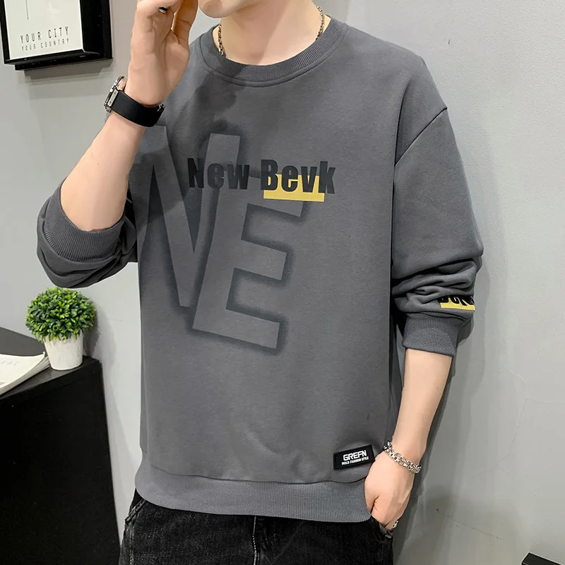 

Sweater men's 2021 autumn new trendy brand casual jacket youth round neck loose sports outdoor