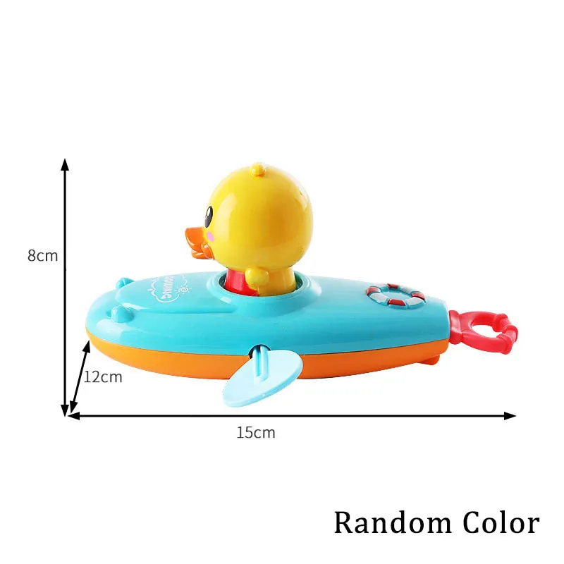 

1Pcs ABS Floating Toy Bathroom Supplies Nice Gifts Rowing Boat Game Cartoon Duck Early Education Toys Funny Random Color