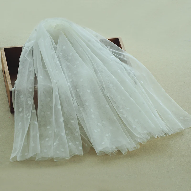 2 метра черный белый горошек сетчатая Тюлевая кружевная ткань перспективное