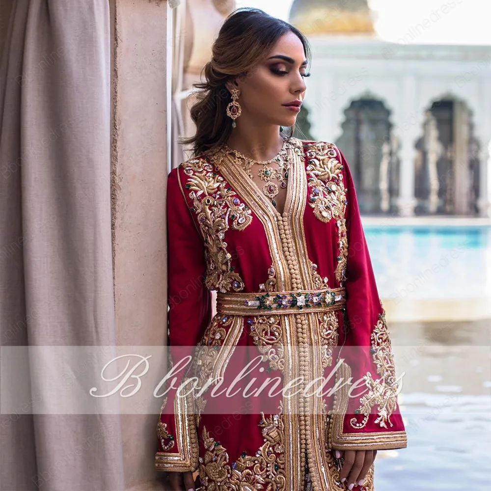 Bbonlinedress марокканское Caftan вечернее платье с бисером ручной работы мусульманское