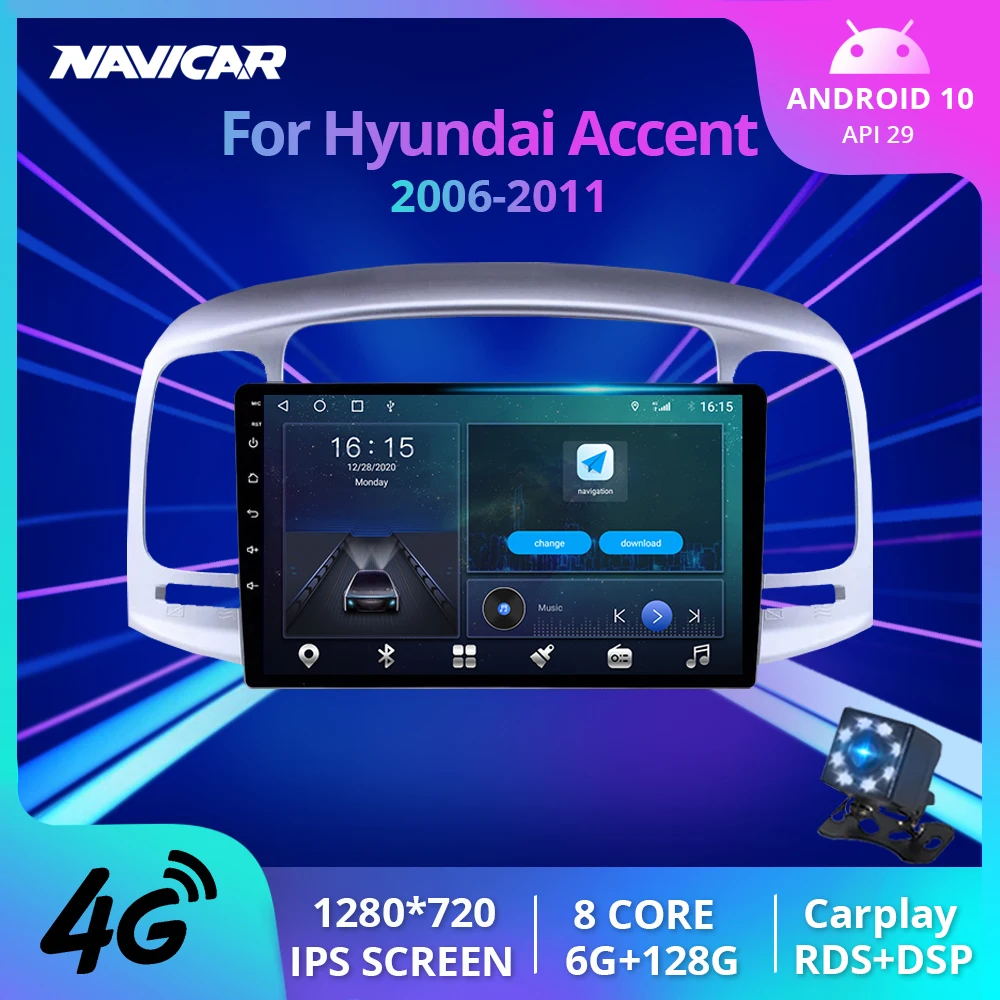 

Автомагнитола NAVICAR, 2DIN, Android 2006, для Hyundai Accent 2011-, GPS-навигация, стереоприемник, автомобильное радио, Bluetooth-плеер IGO