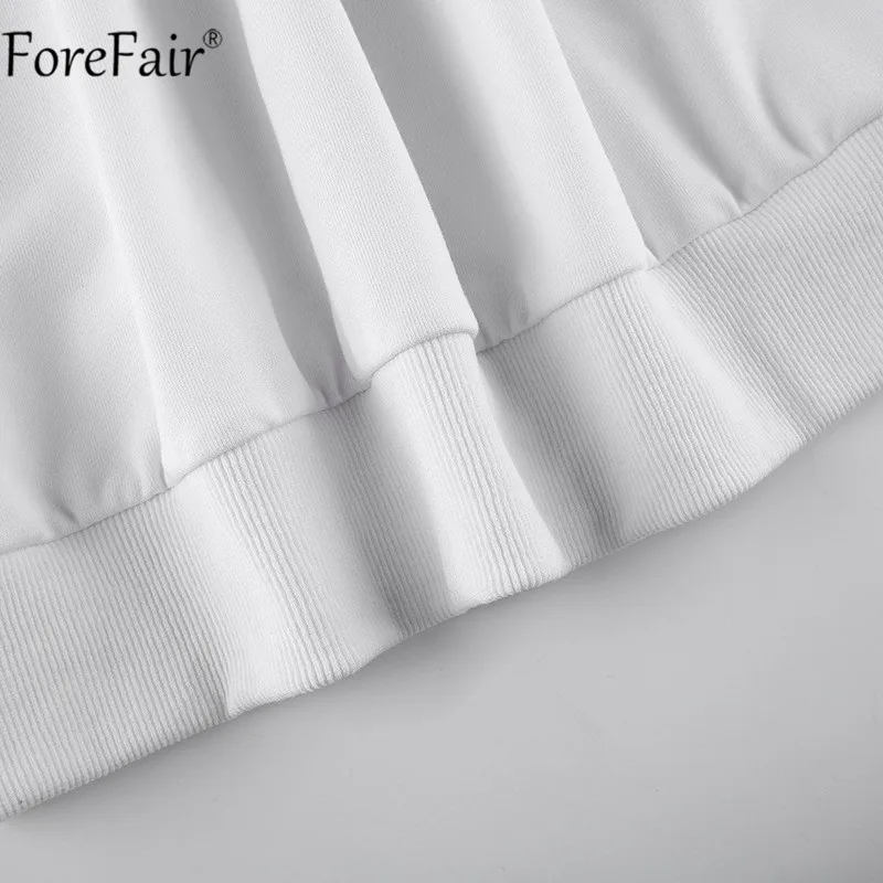 Толстовка Forefair женская с буквенным принтом Белый Свободный свитшот повседневный