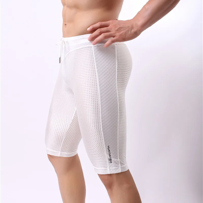Mens Shorts Ice Silk Cool Comfort Breathable Underpants Mesh Boxer Men Underwear U Pouch Sexy Underpants Cuecas Nylon Pants