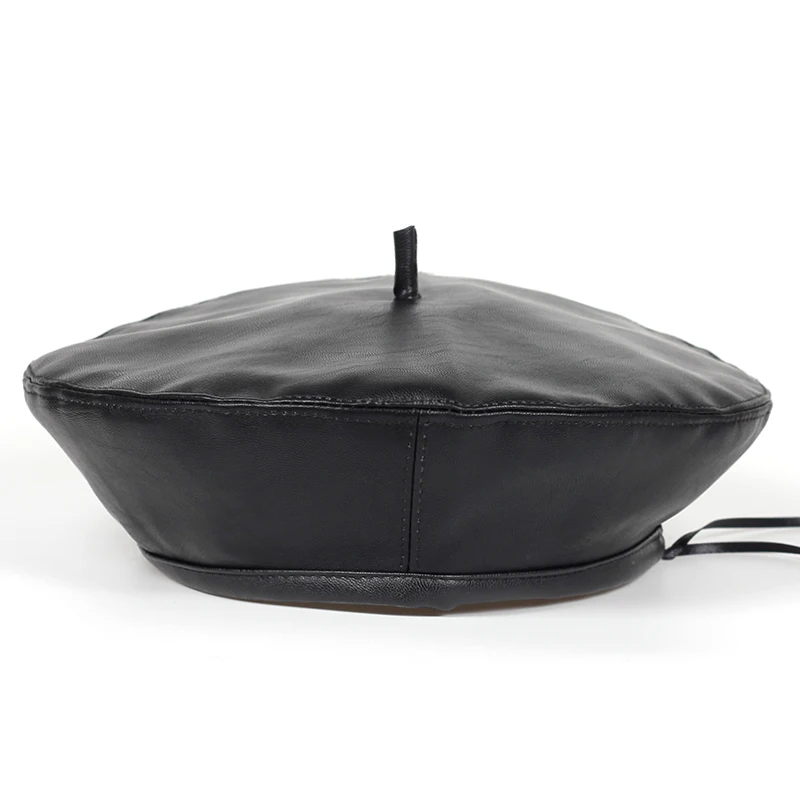 2019 осень и зима новый кожаный берет Женская зимняя плоская шапка модная осенняя |