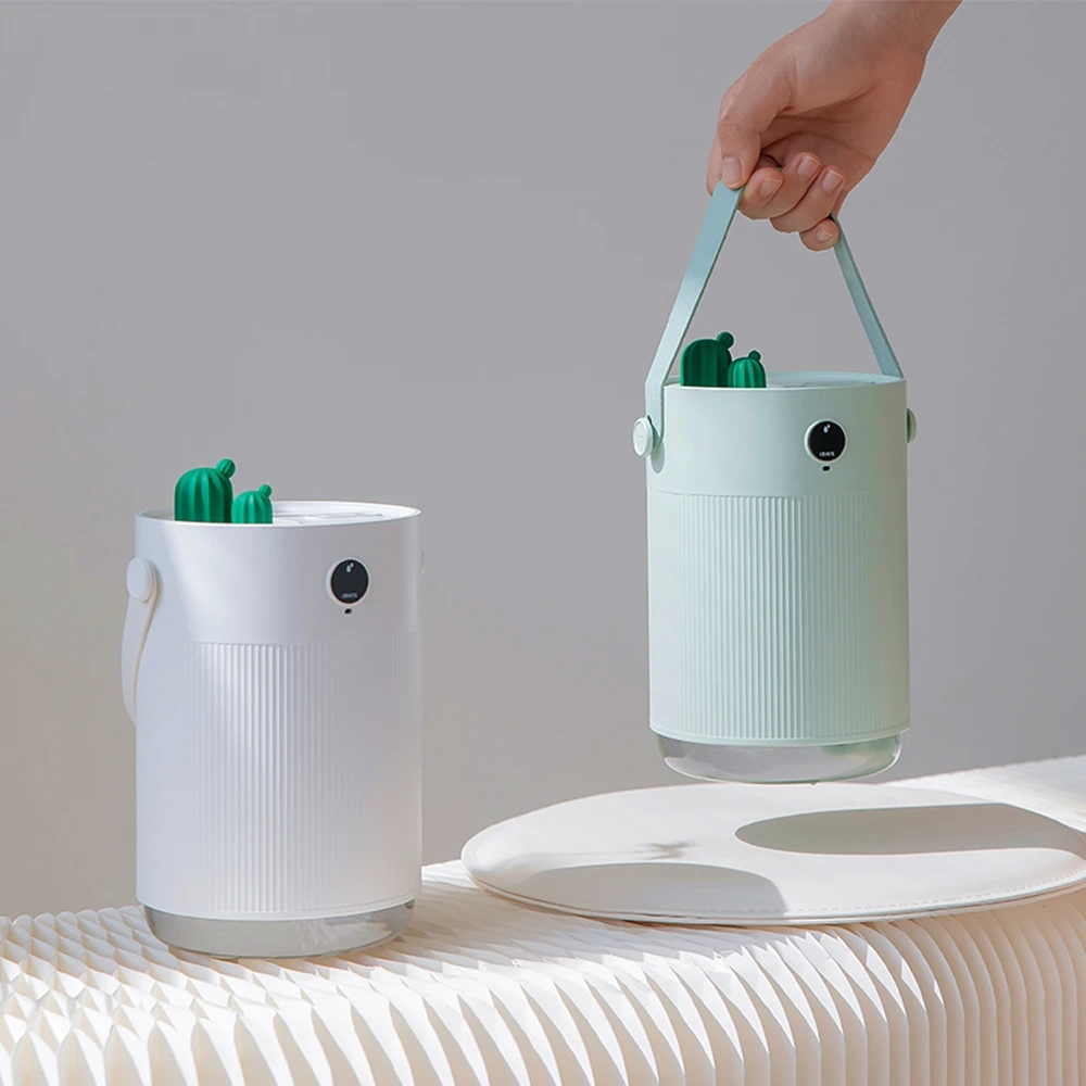 Увлажнитель воздуха Cactus 1000 мл ультразвуковой с двойной насадкой LED светильник