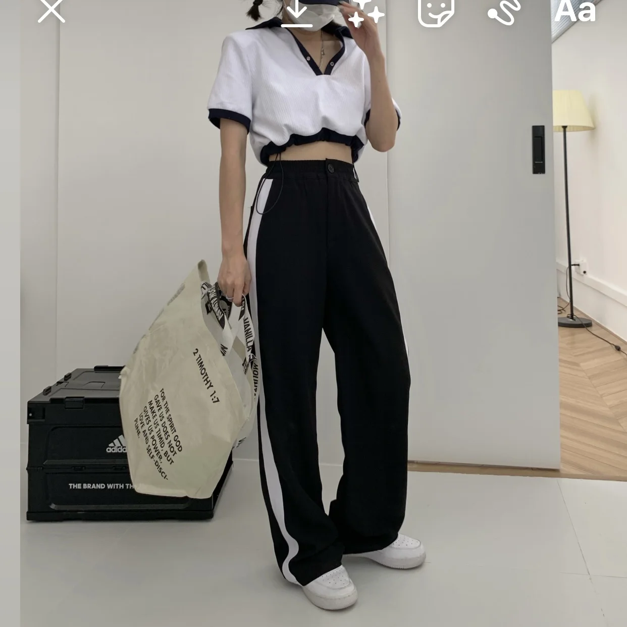 Черные брюки новинка 2021 узкие прямые широкие с высокой талией свободные