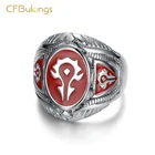 Cfbuдлинное властительство, Красное и черное мужское кольцо с логотипом World Of Warcraft, титановая сталь