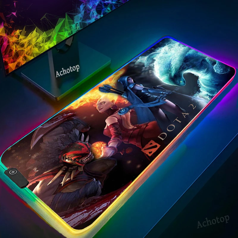 

RGB Large Mouse Pad Gaming 800x300mm Mouse Pad Rubber Dota 2 Gamer Computer Mousepad Led Backlight Carpet XXL Keyboard Desk Mats