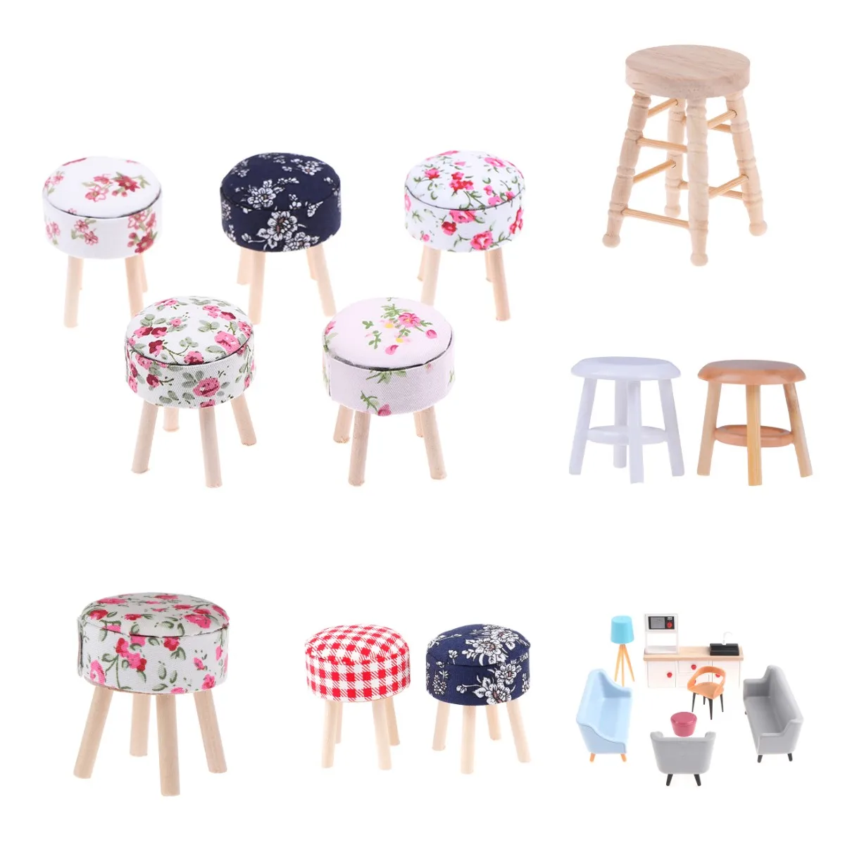 

Dollhouse Miniature Furniture Wooden Chair Model Toy Decoration Can Be Used For Doll House Decoration For Children