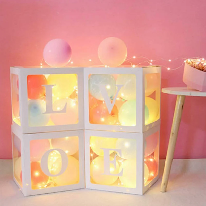 4 шт./компл. Baby Shower вечерние декоративный шар коробка прозрачный картонная