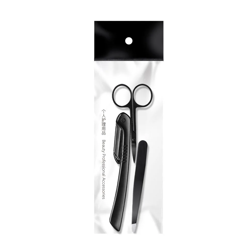 

LIZY 3pcs Stainless Steel Eyebrow Trimming Set Eye Brow Shaper Tweezer Razor Scissors Hair Remover Makeup Tools