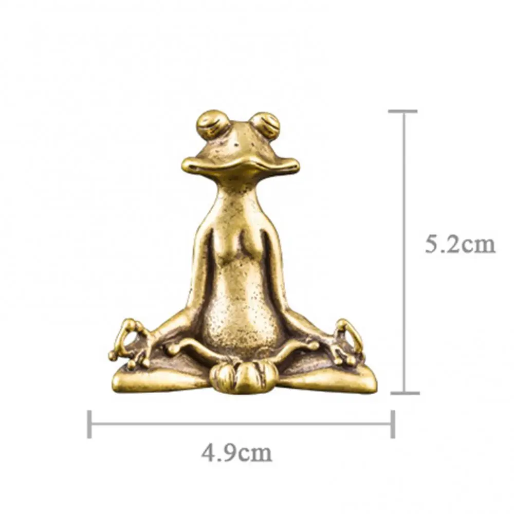 

High quality Retro Brass Zen Buddhism Frog Statue Small Ornament Copper Animal Sculpture Incense Burner Home Desk Decoration