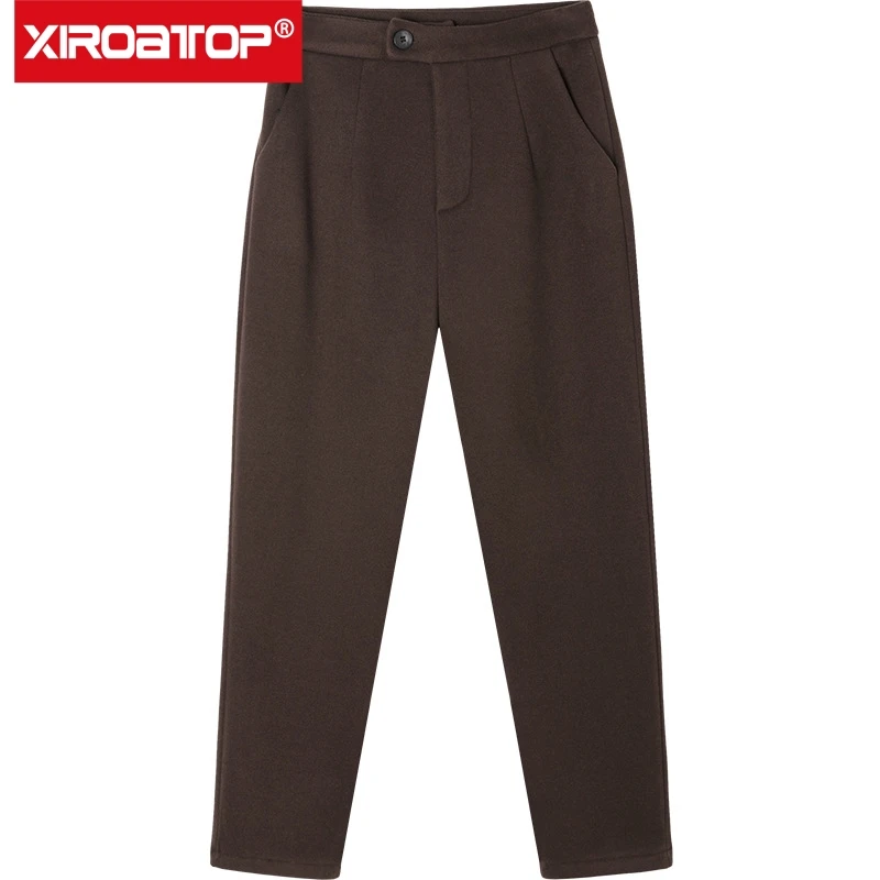 

Winter Women fleece Thick Pencil Pants Plus Size Wool Pants Female High Waist Loose Trousers Capris casual pants Good Fabric