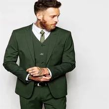 Traje para hombre verde oscuro con solapa personalizada, traje para novio, boda/graduación, 3 piezas (abrigo + chaleco + Pantalones + corbata), alta calidad, nuevo, 2021 (3)