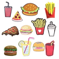 french fries food patch burger sticker iron on clothes heat transfer applique embroidere application cloth fabric sequin patches