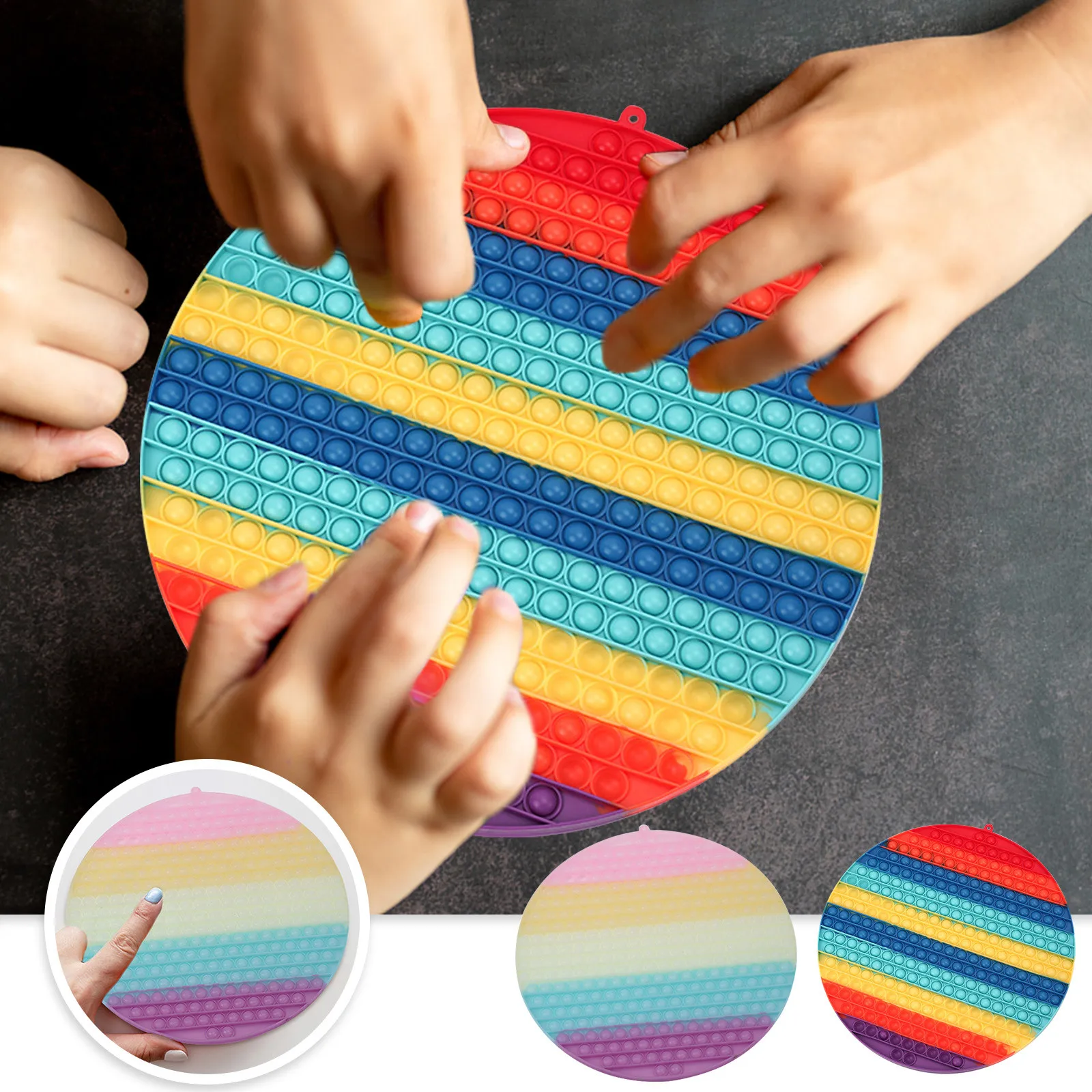 

Игрушка Unzip Интерактивная Радужная цветная настольная игра большая силиконовая круглая 40 см снятие стресса для взрослых и детей антикварны...