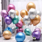 18 дюймов блестящий металл жемчужные латексные шары толстые хром металлический Цвета гелиевый воздух шары Globos DIY Одежда для свадьбы, дня рождения комплект