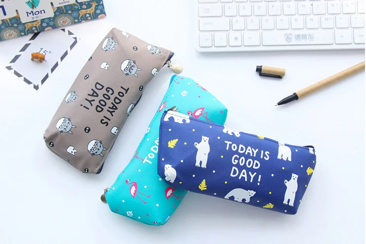 

Милый пенал из искусственной кожи с животными, чехол для хранения, Детские канцелярские принадлежности, офисные и школьные принадлежности, ...