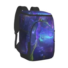 Large Cooler Bag Thermo Lunch Picnic Box Fractal Colored Light Insulated Backpack Ice Pack Fresh Carrier Thermal Shoulder Bag