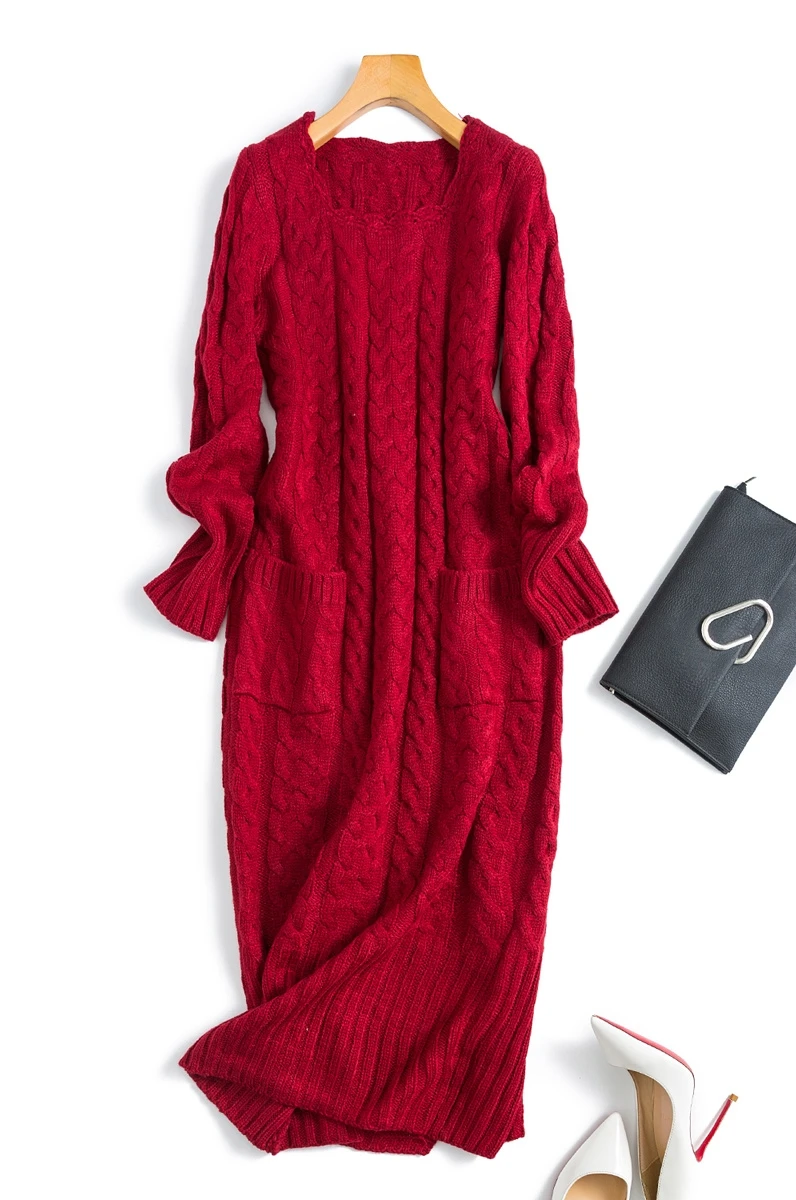 

French minority knitting small long skirt for girls in autumn and winter