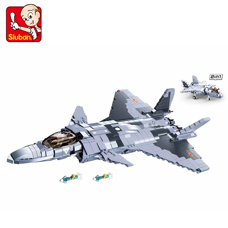 

Sluban Building Blocks Model King Series 926pcs B0931 J-20 Stealth Fighter Assembled Bricks Toy Boy Birthday Educational Gift