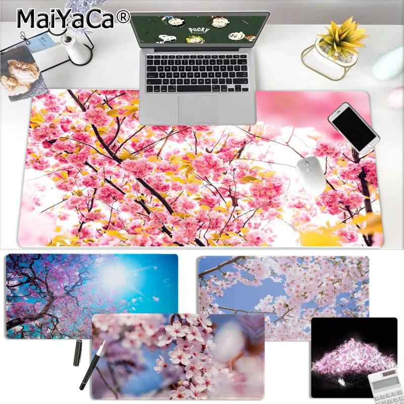 

Игровой коврик MaiYaCa с изображением цветущего вишневого дерева, резиновый коврик для мыши для настольного ноутбука, бесплатная доставка, бол...