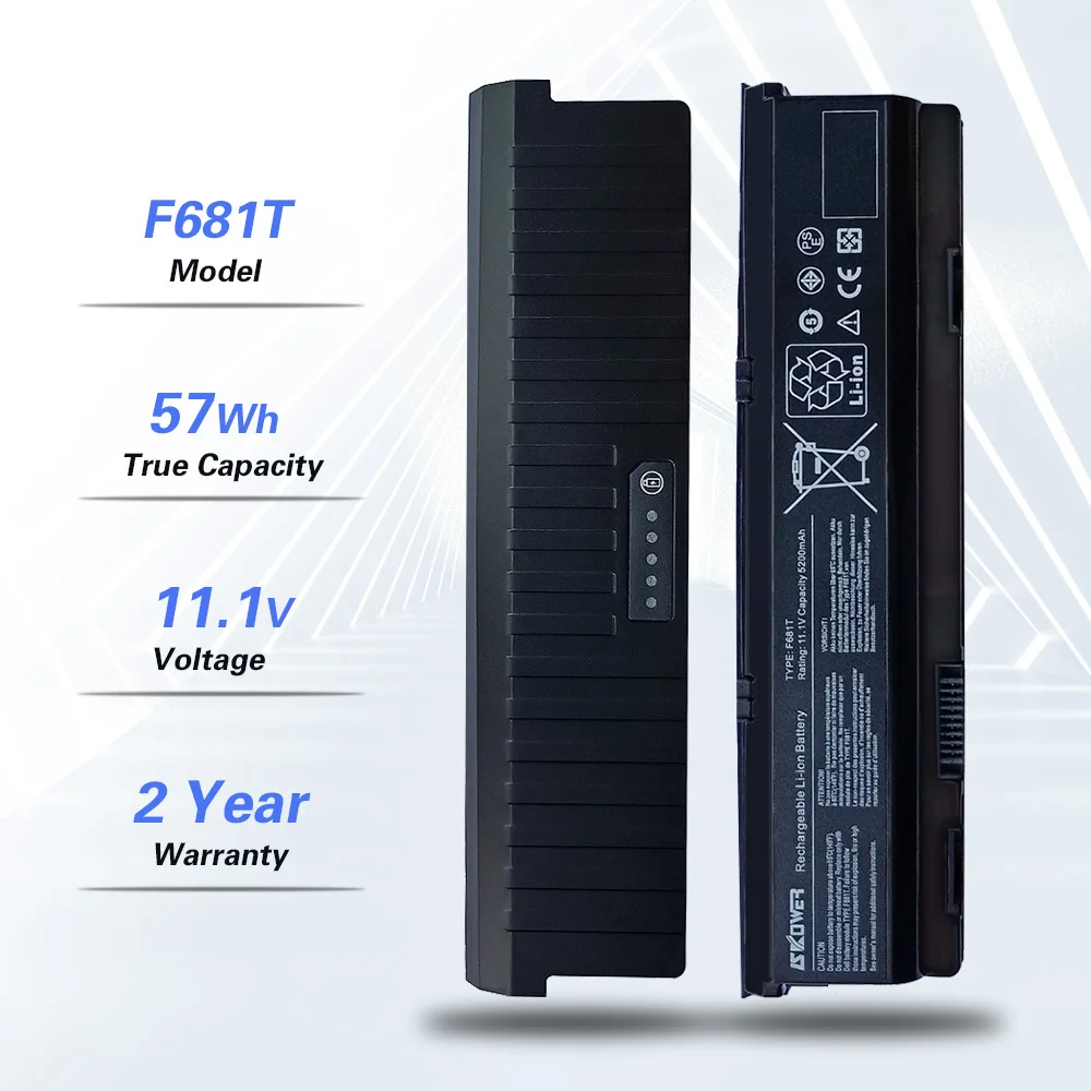Аккумулятор SKOWER F681T для ноутбука Dell Alienware M15X P08G D951T SQU-722 SQU-724 T780R 312-0210 11 1 В/5200 мА · ч |