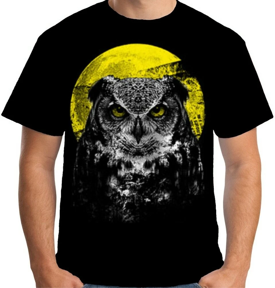 Мужская футболка Night Owl Bird Moonlight Hunter Tawny Barn A19942|Мужские футболки| |