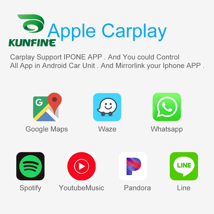 KUNFINE Wireless Wire Apple CarPlay Dongle for Android Car stereo Unit USB Carplay Stick with AUTO | Автомобили и мотоциклы