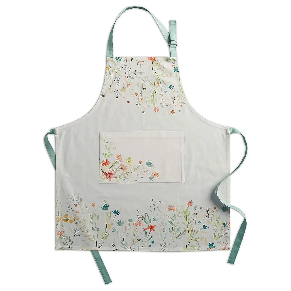 

1pc Japan Style Floral Apron Sleeveless Halter Neck Fashion Cotton Canvas Dustproof And Stainproof Apron adjustable neck strap