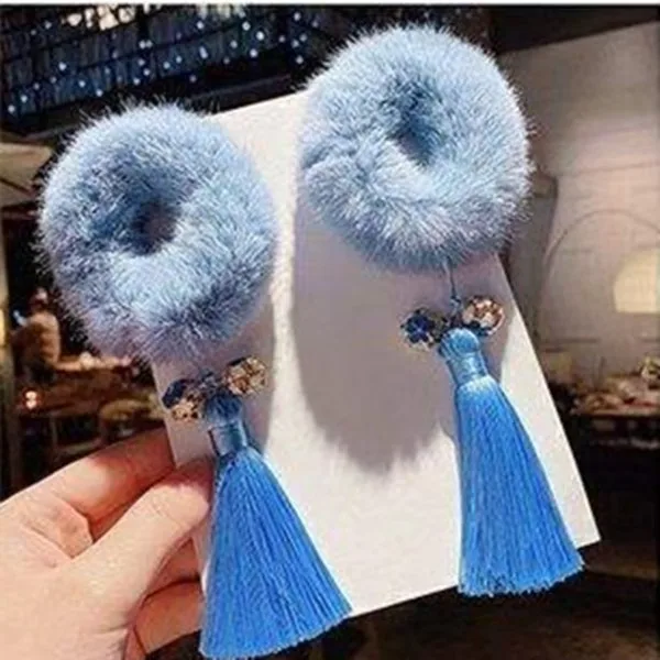 

Chinese New Year tassel rabbit hair ball beauty hair rope children's clothing cheongsam children's hair rope accessories