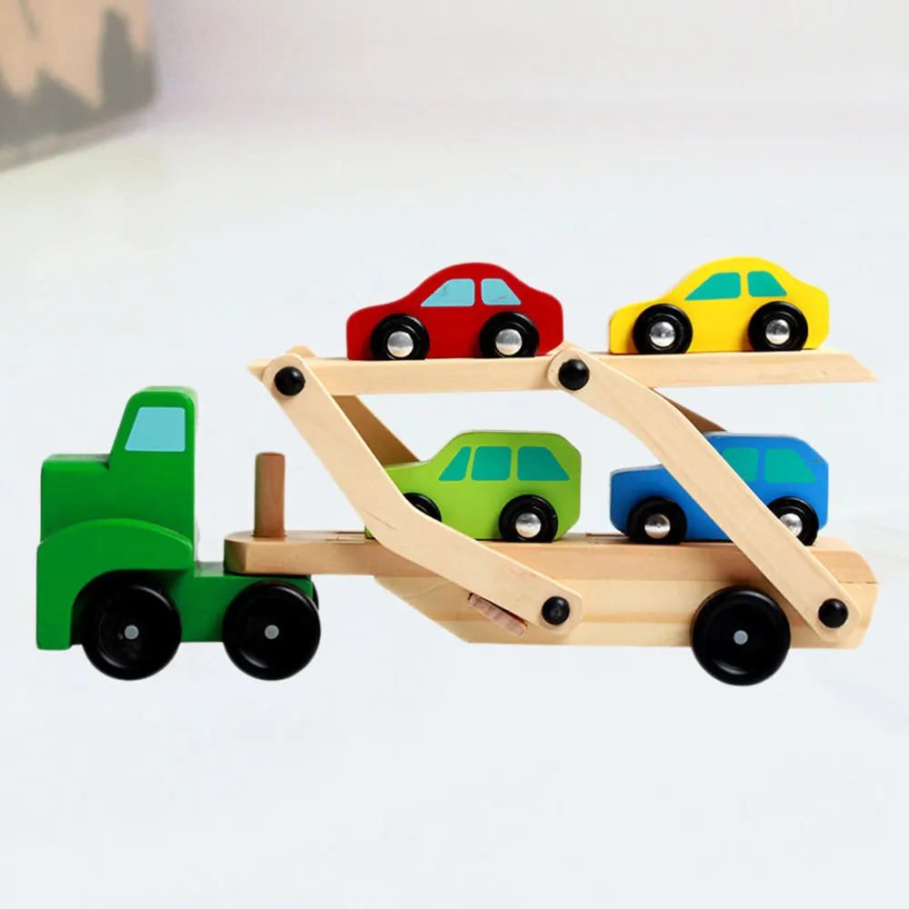1 набор деревянная двухслойная несущая игрушка погрузчик креативная забавная