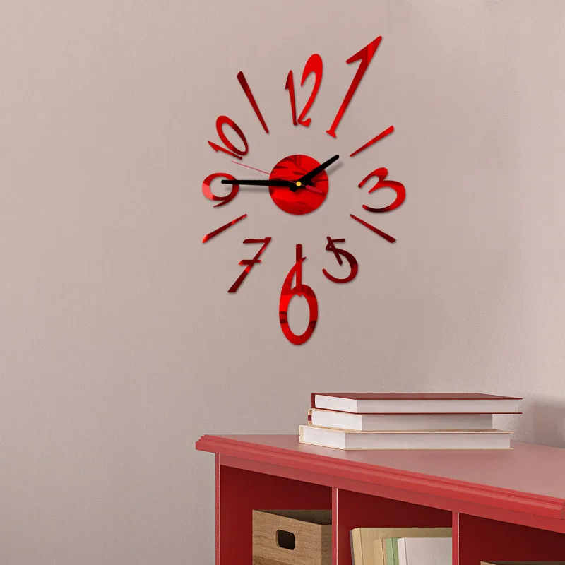 DIY настенные часы 3D зеркало персональная поверхность наклейка в форме шаблон