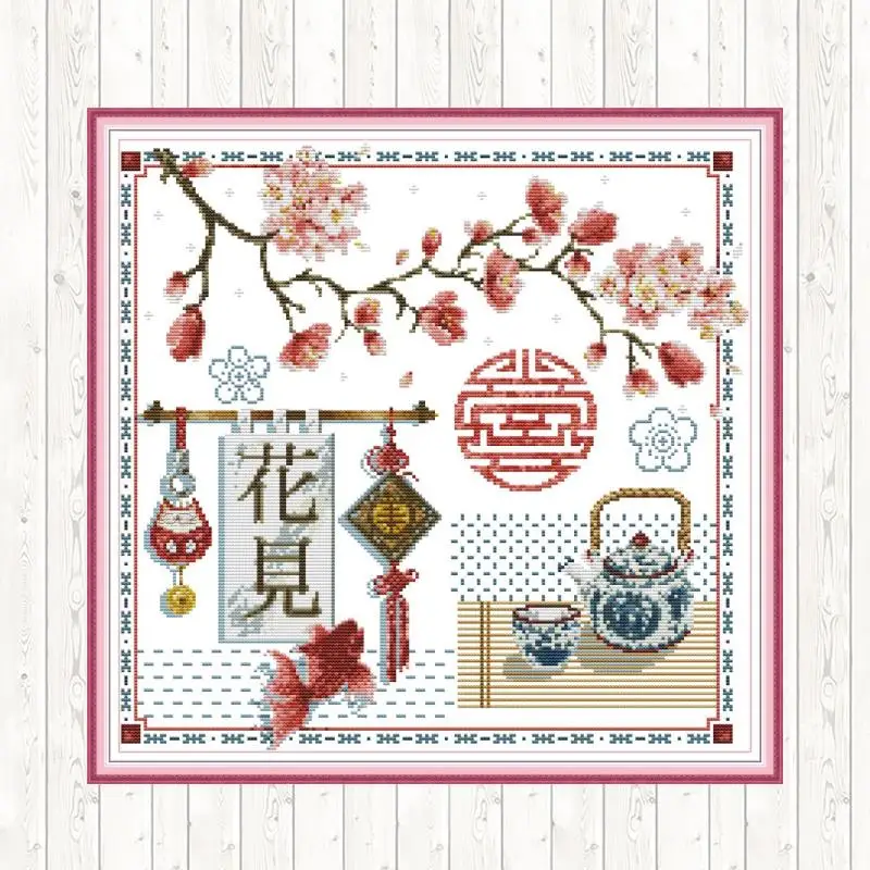 Han Nationality Culture Needlework Embroidery Cross Stitch Sets DMC Cotton Thread Printed Canvas DIY Handmade 14ct 11ct Count | Дом и сад