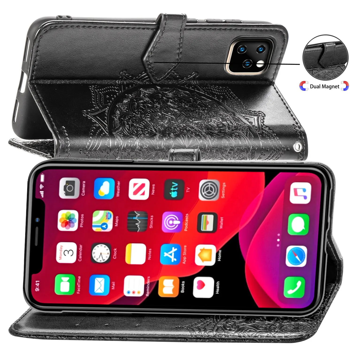 Leather Flip Cover Phone Case For iPhone 11 Pro Max XR X XS 7 8 6 6s Plus 8plus iPhone11 Shockproof Wallet Stand Holder | Мобильные