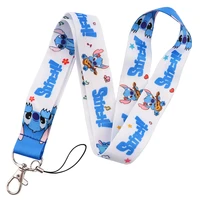 yq366 cute stitch keychain lanyard phone rope for keys id badge holder neck strap keychain cord hang rope lariat kids best gift