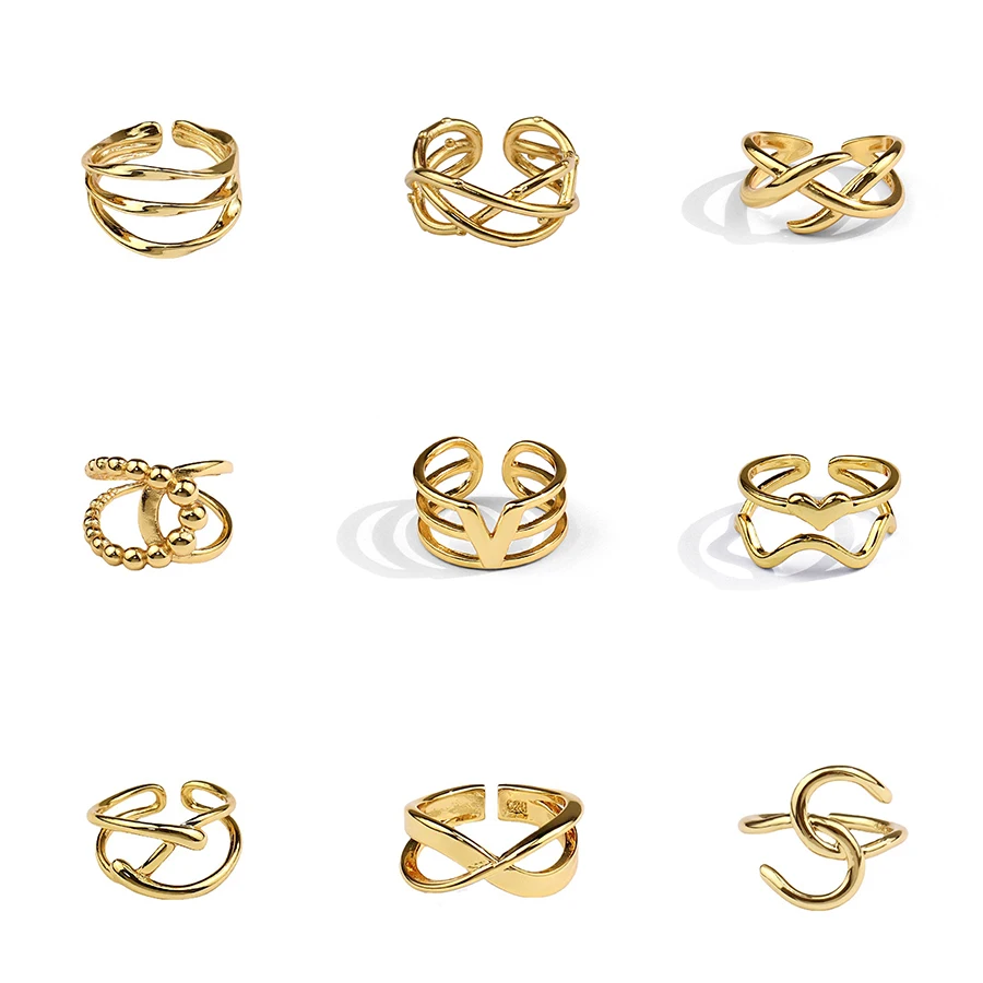 

TOSAKO Rings Gold Color Irregular Opening Adjustable Women Fashion Jewelry
