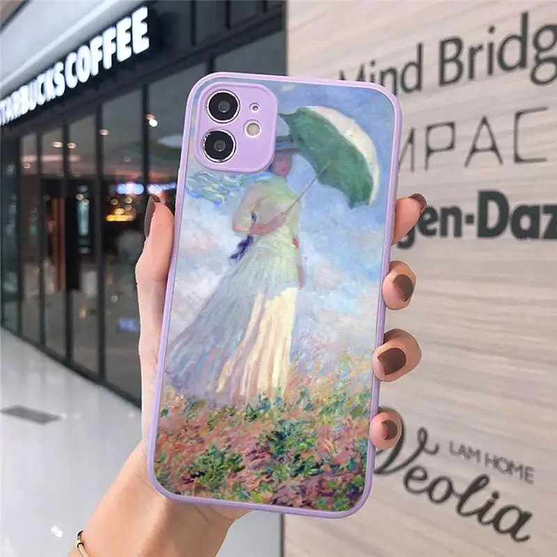 

Claude Monet Impressionism Painter Pattern Phone Case Matte Transparent for iPhone 7 8 11 12 s mini pro X XS XR MAX Plus cover