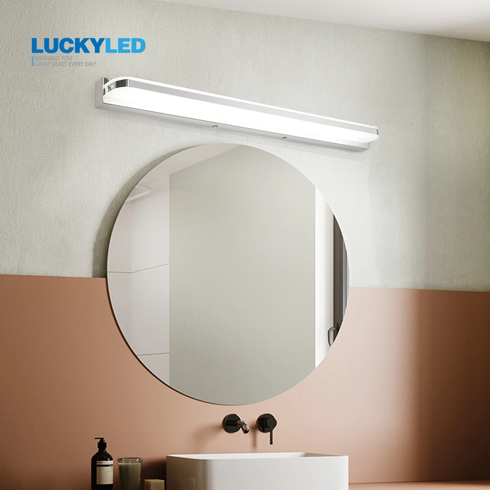 Счастливая светодиодный современный Ванная комната лампа 9 Вт 40 см 12 55 AC85 265V