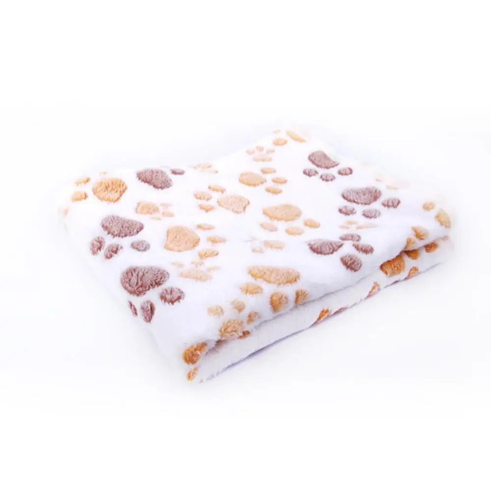 beige Утолщенное одеяло для собаки для питомца лапа узор кошка собака коврики дышащая мягкая сумка для животных одеяло для собаки кошки котенка хомяка теплое одеяло - Цвет: beige
