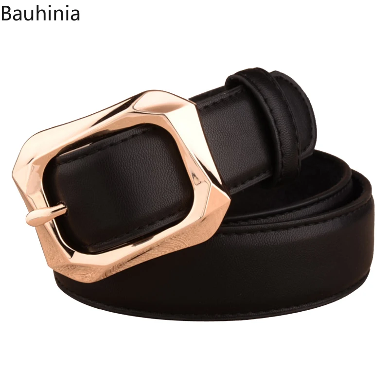 New Exquisite Golden Zinc Alloy Buckle 105cm Luxury Pin Buckle Belt Beautiful Simple Fashion All-match Leather Belt