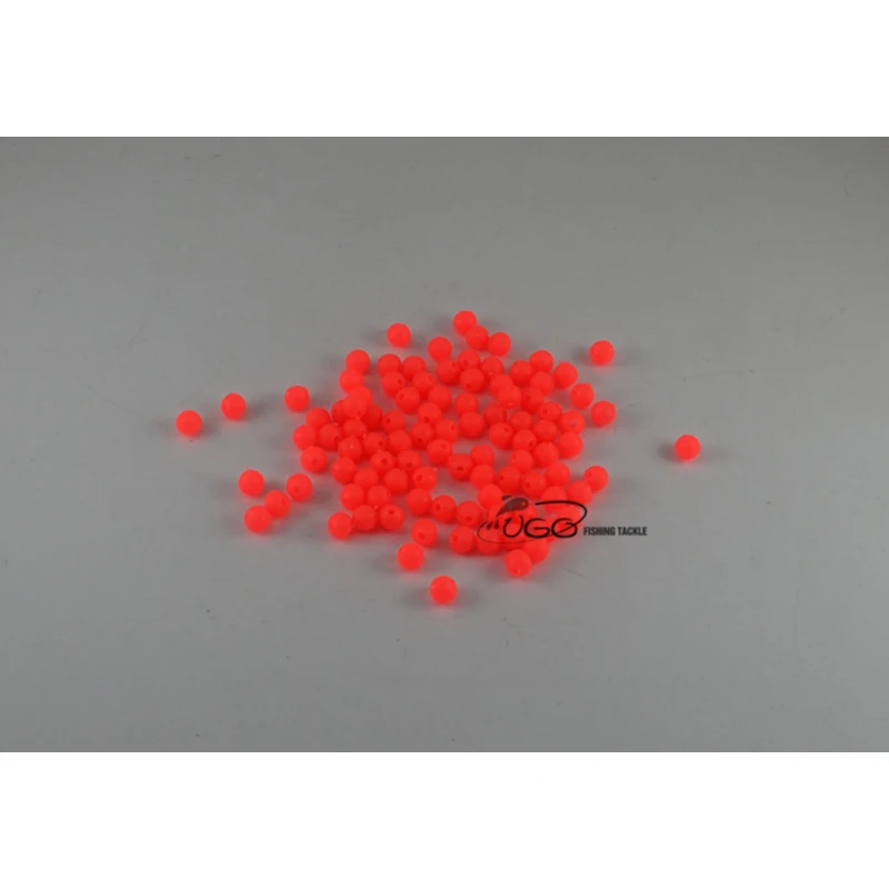 200 шт./лот 7 мм * Премиум оранжевый цвет круглые мягкие светящиеся бусины Рыбалка