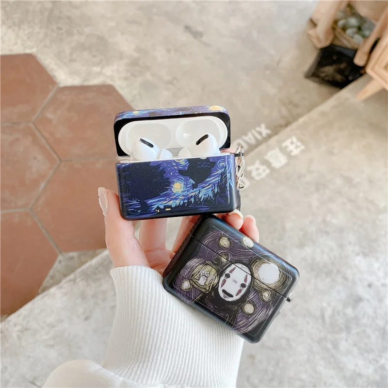 Чехол Totoro Van Gogh с рисунком звездного неба для Airpods 2 Pro мультяшный чехол bluetooth