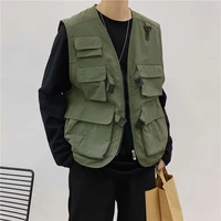original japanese trendy brand functional tactical tooling multi pocket rap vest trend thin net red vest vest waistcoat