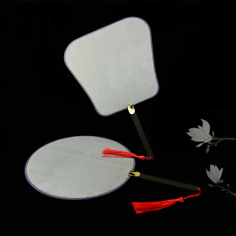 Ручной работы пустые вентиляторы для рук Круглый/пальмовый лист тутового