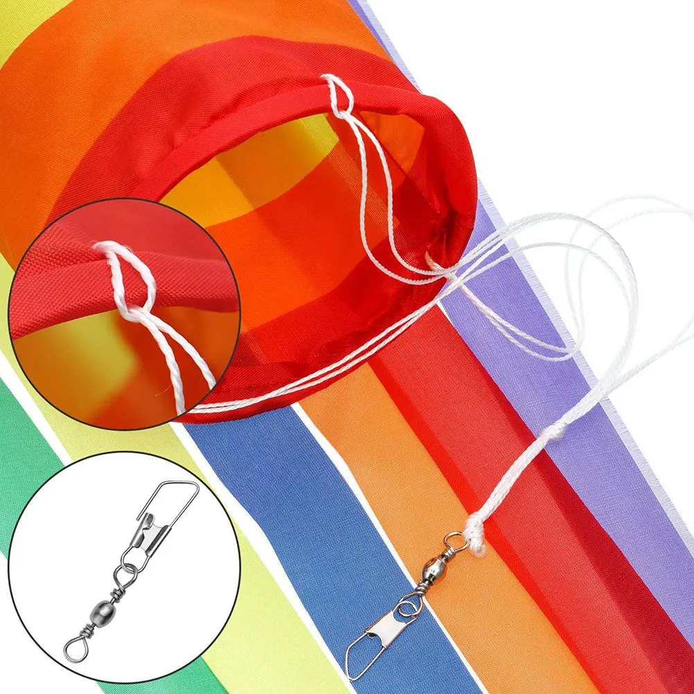 

2PCS Hot 88cm Windsock Rainbow Wind Direction Measurement Outdoor Backyard Campsite Hanging Decoration UV Resistant Weatherproof
