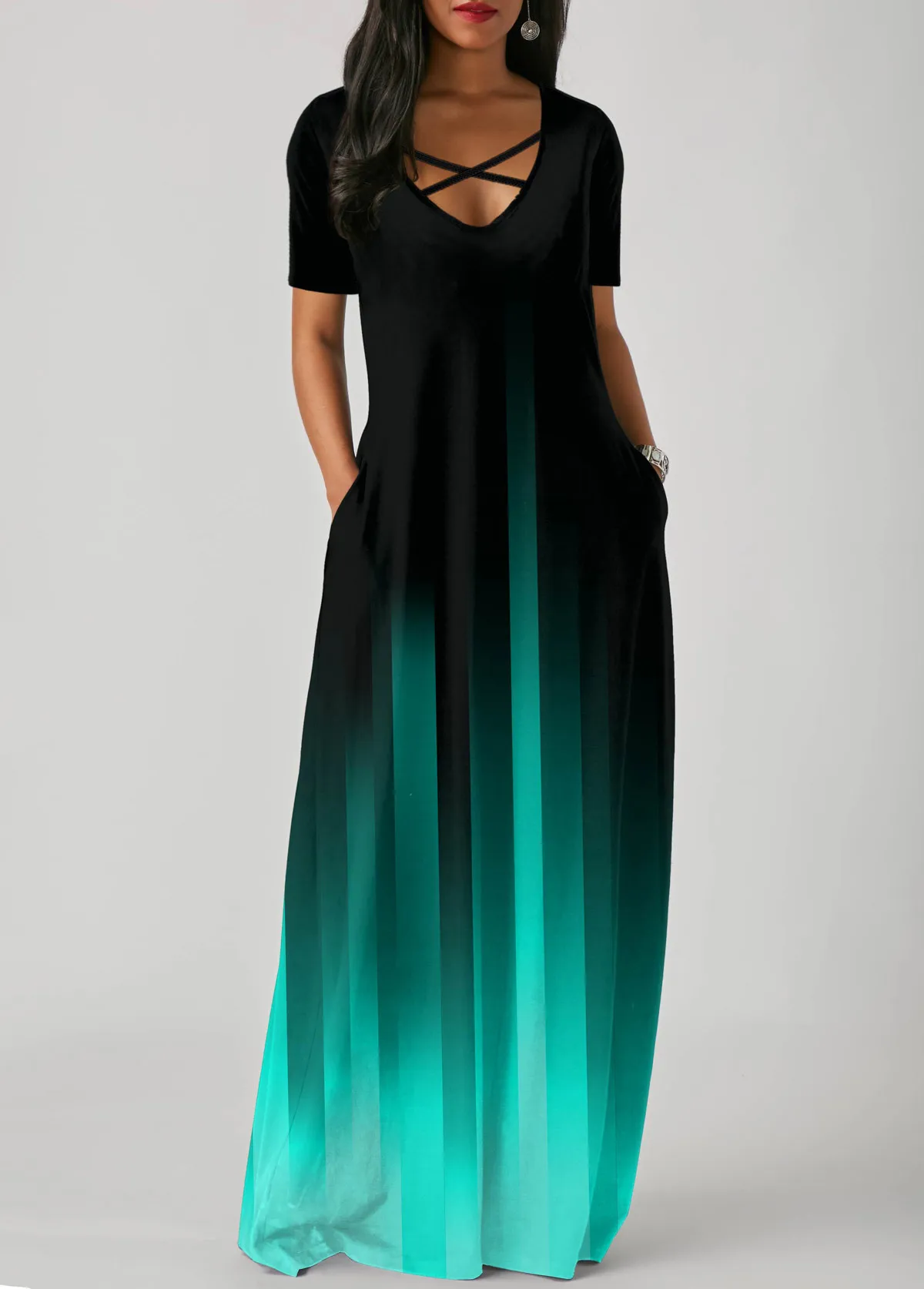 

2021 Women's new summer long dress plus size casual sexy sleeveless short sleeve Loose party V-neck dress Beach dress dresses