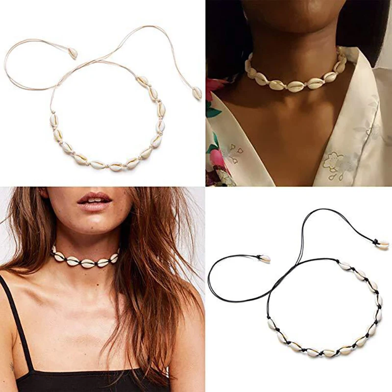 Женское Ожерелье из ракушек летнее пляжное ожерелье натуральной ракушки ошейник