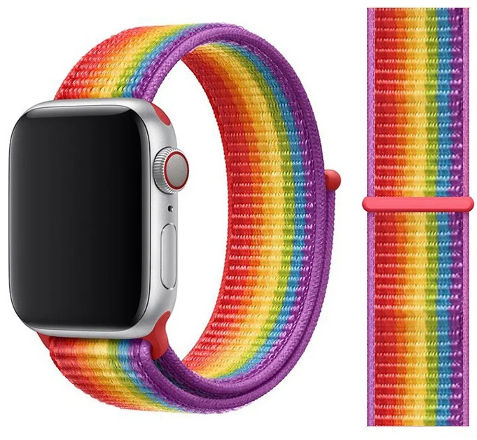 53 rainbow Ремешок для apple watch 5 44 мм 40 мм 42 мм 38 мм iwatch Series 3 2 1 нейлоновый спортивный ремешок для часов Браслет apple watch 5 4 band - Цвет ремешка: 53 rainbow
